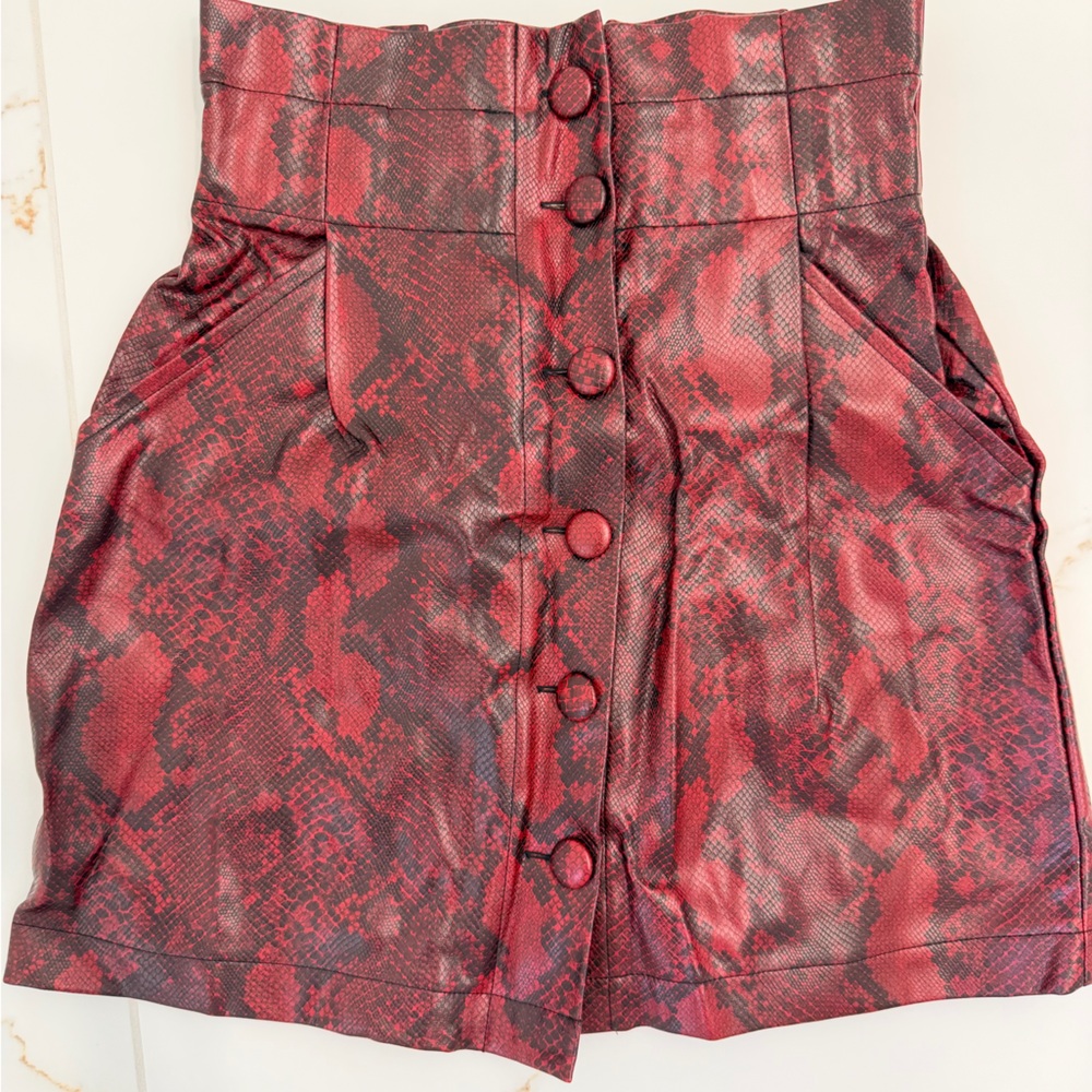 Zara faux leather snake print Skirt